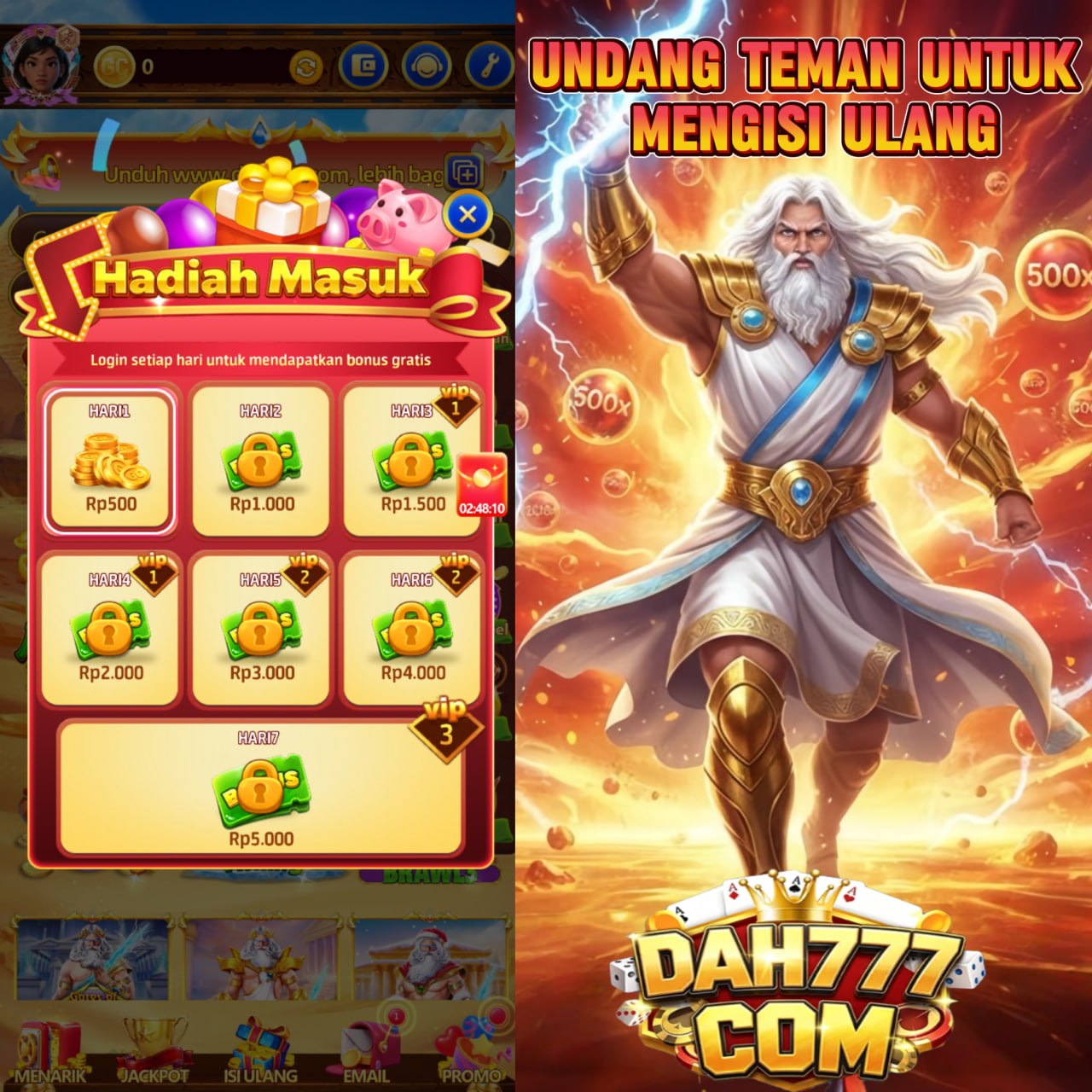 DAH777 - Dowdload & Install Aplikasi Slot Asli Minimal Bet 400 Perak